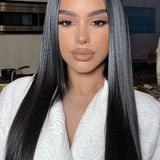 Wavymy Wear & Go Wigs Dome Cap Glueless HD Lace Straight 13x4 Lace Front Wigs 180% Density