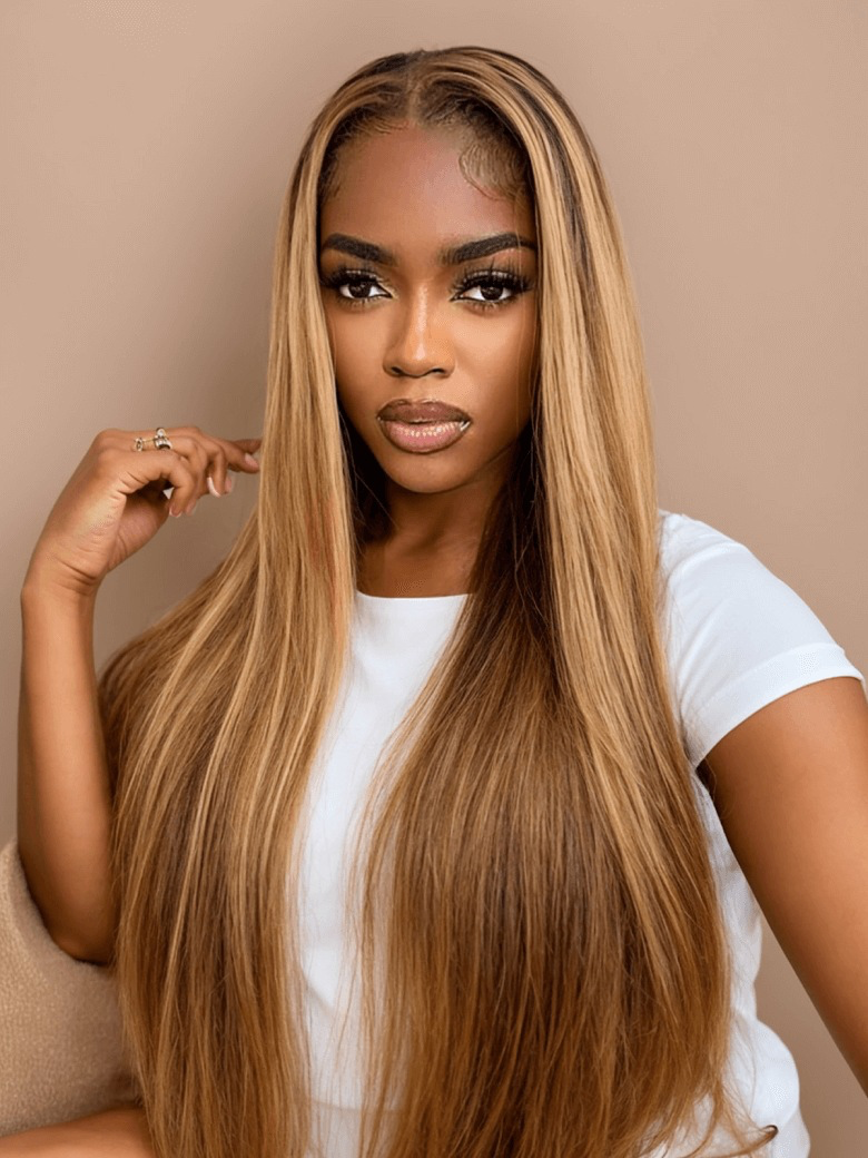 Wavymy 26 Inch Wig 4*6 Lace Wear Go 4/27 Honey Blonde Highlight Color Glueless Wig