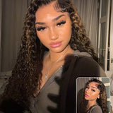 AlwaysAmeera Same | Wavymy TikTok Viral Pre-cut Lace Wear Go Casual Blonde Highlights Water Wave Minimalist 7x5 Lace Wigs Dome Cap Glueless with Natural Hairline Wig