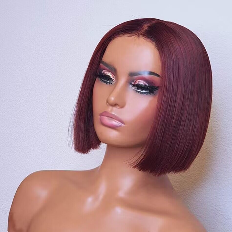 Wavymy 99J Colored Wear GO 4x6 Lace Glueless Straight Bob Wig For Summer
