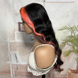 Wavymy Wear Go Highlight Black to Red Ombre Glueless Wig 4*6 Lace Closure Wave Wig 180% Density