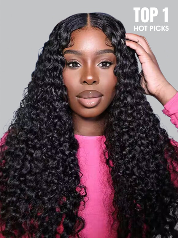 Wavymy Cheap Glueless Wigs M-Cap 9x6 Lace Water Wave Pre-bleached Wig