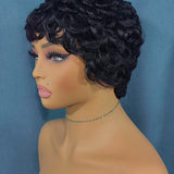 Wavymy Curly Pixie Wig Pre-styled Wig Human Hair Machine Made Short Pixie