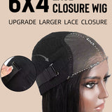 Wavymy Wear Go Reddish Brown Color Glueless Wig 4x6 Lace Dome Cap Straight Wigs 180% Density