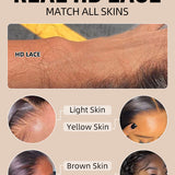 Buy 1 Get 1 | Ocean Wave 4x6 HD Lace Wear Go Wig & 13x4x1 Lace Part Honey Blonde Highlight Wigs 180% Density