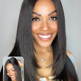 Wavymy Trendy Layered Cut Pre-bleached Wear Go Wigs 180% Density Straight  4x6 Lace Closure Wigs 100% Human Hair