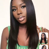Wavymy Trendy Layered Cut Pre-bleached Wear Go Wigs 180% Density Straight  4x6 Lace Closure Wigs 100% Human Hair