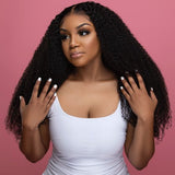 Wavymy Upgrade Wear Go V-Part Afro Curly Wig Protective Style Wigs  No Gel Glueless Thin Part Wig For Women