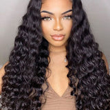Wavymy V Part Loose Deep Wave Wigs Virgin Human Hair No Glue  No Leave Out Needed V Part Human Hair Wigs