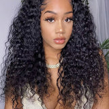 Wavymy Upgrade 3 In 1 Drawstring Half Wigs Water Wave No Lace No Glue Human Hair For Women 180% Density