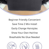 Wavymy Yaki Straight Headband Wig Real Scalp Ice Silk Headband 100% Virgin Human Hair Pre-attached Scarf Glueless Wig