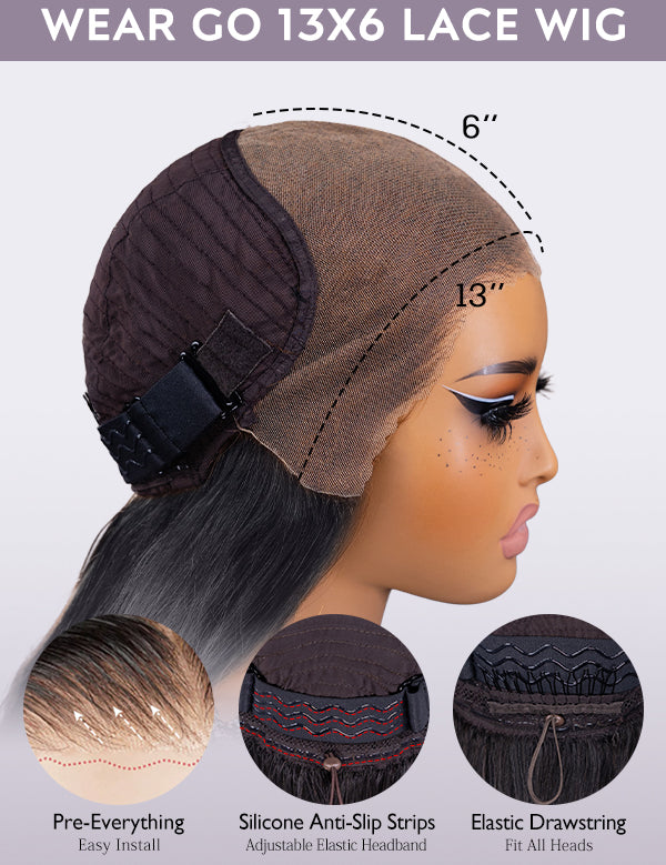 drawstring wear and go glueless 13x6 lace wig