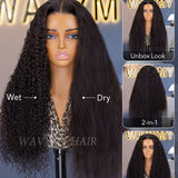 Wavymy 2-in-1 Straight to Curly Wear Go Glueless 7x5 Lace Wig 180% Density Human Hair Wig