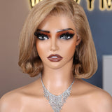 Wavymy 33# Color & 27# Color Blowout Layered Wave Bob Wigs M-Cap 9x6 Pre-Cut Lace Wear Go Glueless Wigs