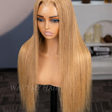 Wavymy 27 Colored Honey Blonde  Straight Wear Go Wigs Glueless 7x5 Lace Closure Wig 180% Density