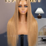 Wavymy 27 Colored Honey Blonde  Straight Wear Go Wigs Glueless 7x5 Lace Closure Wig 180% Density