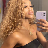 Wavymy #27 Colored Honey Blonde Water Wave Wear Go Wigs Glueless 6x4 Lace Closure Wig 180% Density