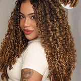 Wavymy 4/27 Highlight Color Burmese Curly M-Cap 9x6 Lace Wear & Go Wig Beginner Friendly 180% Density