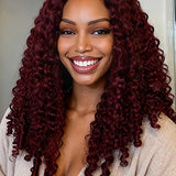 Wavymy 99J Burgundy Burmese Curly M-Cap 9x6 Pre-Cut Lace Wear & Go Wig Beginner Friendly 180% Density