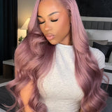 Wavymy Ash Purple Body Wave Wear Go Glueless Wigs 7x5 Lace Closure Wigs 180% Density