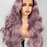 Wavymy Ash Purple Body Wave Wear Go Glueless Wigs 7x5 Lace Closure Wigs 180% Density