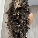Wavymy Balayage Pre-Styled Butterfly Cut Layer Wave Wig Pre-Bleached Wear Go Glueless 7x5 Lace Closure Wigs
