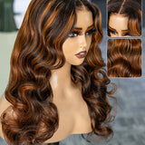 Wavymy Balyayage Highlight Loose Wave Wear Go Glueless Wigs 6x4 Lace Closure Wigs 180% Density