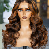 Wavymy Balyayage Highlight Loose Wave Wear Go Glueless Wigs 6x4 Lace Closure Wigs 180% Density