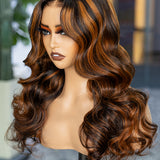 Wavymy Balyayage Highlight Loose Wave Wear Go Glueless Wigs 6x4 Lace Closure Wigs 180% Density