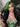 Wavymy Black With Green Skunk Stripe Color Body Wave Wig 13x4 Highlights Lace Front Human Hair Ombre Wig