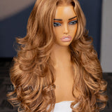 Wavymy Blonde Highlight Layered Cut Body Wave Wear Go Glueless 7x5 Lace Wigs Custom Colors Human Hair Wigs