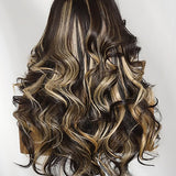 Wavymy Blonde Highlights Layer Pre-styled Side Part Wig Wear Go Glueless 7x5 Lace Closure Wigs