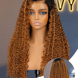 Wavymy Blonde Highlights Water Wave with Black Roots 7x5 Lace Wigs Wear & Go Glueless Wigs Human Hair 180% Density
