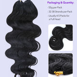 Wavymy Body Wave Miracle Knots Feather Crochet Human Hair Boho Braids Lightweight Hair Extension