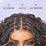 Wavymy Boho Braids Deep Curly Pre-Bleached Wear & Go 7x5 Lace Wig Pre-Cut Lace Braided Top Human Hair Glueless Wig 180% Density