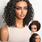 Wavymy Boho Braids Deep Curly Pre-Bleached Wear & Go 7x5 Lace Wig Pre-Cut Lace Braided Top Human Hair Glueless Wig 180% Density