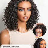 Wavymy Boho Braids Deep Curly Pre-Bleached Wear & Go 7x5 Lace Wig Pre-Cut Lace Braided Top Human Hair Glueless Wig 180% Density