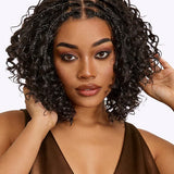 Wavymy Boho Braids Deep Curly Pre-Bleached Wear & Go 7x5 Lace Wig Pre-Cut Lace Braided Top Human Hair Glueless Wig 180% Density