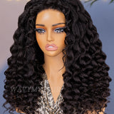Wavymy Bouncy Wand Curl Drawstring Half Wigs Beginner Friendly No Lace No Glue Human Hair Wig