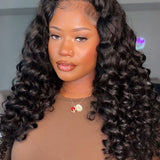 Wavymy Bouncy Wand Curl Drawstring Half Wigs Beginner Friendly No Lace No Glue Human Hair Wig