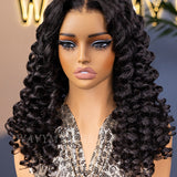 Wavymy Bouncy Wand Curly 7x5 Lace Wig Wear & Go Glueless Wigs Human Hair 180% Density
