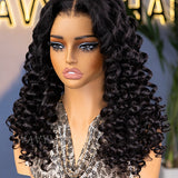 Wavymy Bouncy Wand Curly 7x5 Lace Wig Wear & Go Glueless Wigs Human Hair 180% Density