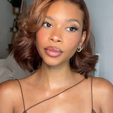 Wavymy Brown Blowout Layered Wave Bob Wigs M-Cap 9x6 Pre-Cut Lace Wear Go Glueless Wigs 180% Density