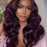 Wavymy Burgundy Cherry Color Body Wave Wear Go Glueless 7x5 Lace Wigs Human Hair Wigs