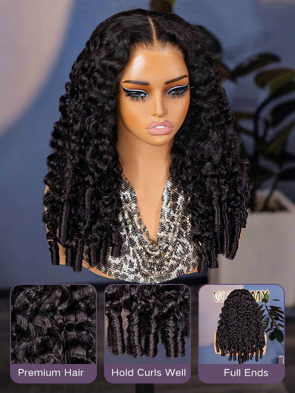 finger coil ends burmese curly wig