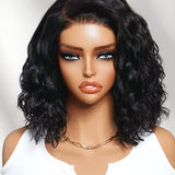 Wavymy Deep Wave Bob Wig Wear & Go Dome Cap Glueless 7x5 Lace Wig Pre-everything Human Hair 180% Density