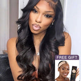 Wavymy C-Part Pre-bleached Layered Cut Loose Wave Wear Go Glueless Lace Wigs 7x5 Lace Closure Wigs 180% Density