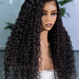 Wavymy C-Part Water Wave Pre-Bleached HD Lace Wig Wear & Go Pre-Cut 7x5 Lace Wig Dome Cap Glueless Wig 180% Density