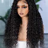 Wavymy C-Part Water Wave Pre-Bleached HD Lace Wig Wear & Go Pre-Cut 7x5 Lace Wig Dome Cap Glueless Wig 180% Density