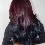 7x5 glueless burgundy black cherry hair color wig